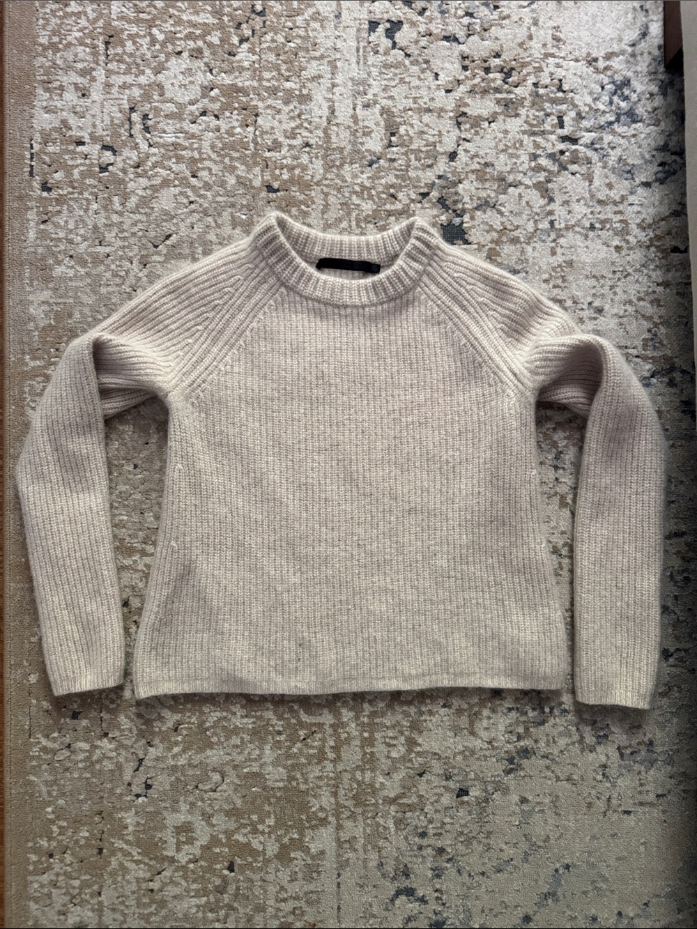 Jenni Kayne-Womens Cream Ribbed Crewneck Sweater- XS